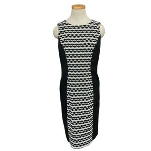 Evan Picone Black Label Dress Sheath Print Wave Size 6